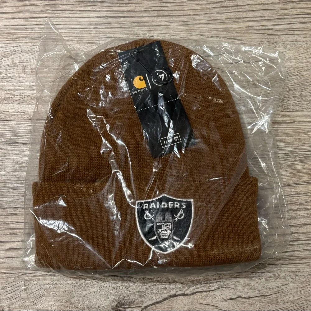Carhartt ‘47 Las Vegas Raiders Brown NFL Football Beanie OSFM Brand New - Picture 2 of 2